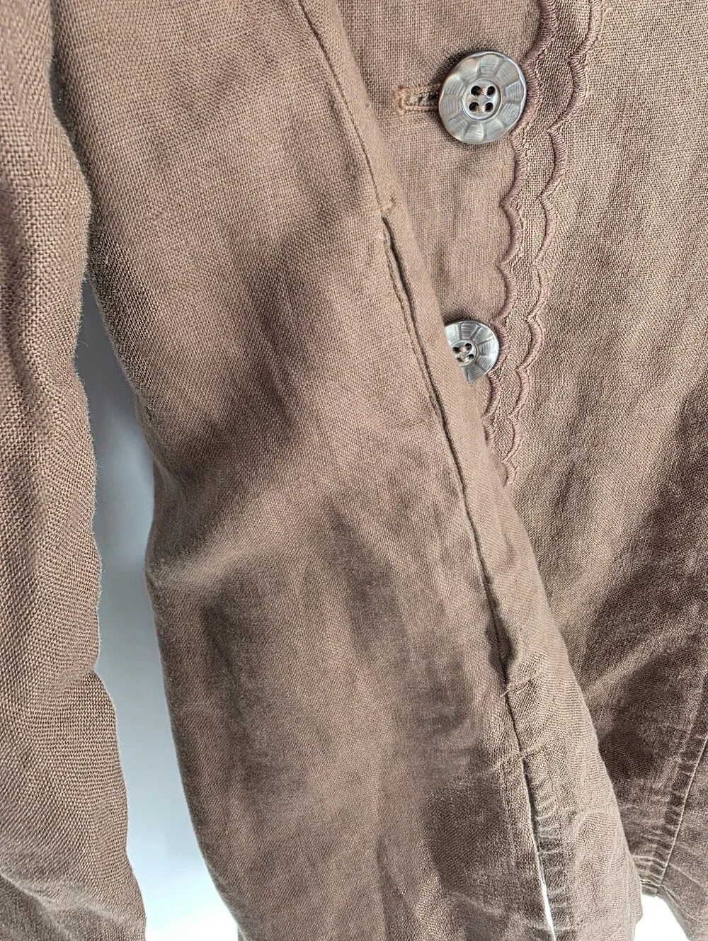 J. Jill Brown Linen Jacket, Sz M